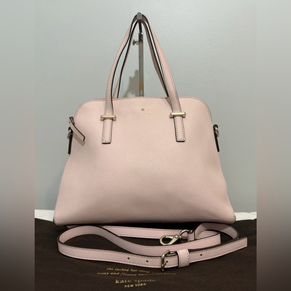 Kate Spade Cedar Street Blush Pink Leather Satchel Crossbody Bag w/ Dust Bag